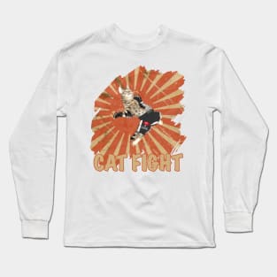MMA Cat Fight Kitty Fighting Muay Thai Fighter Gift Long Sleeve T-Shirt